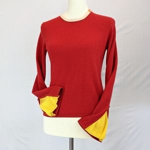 Magaschoni Red, Yellow,Cashmere Sweater Sz M
